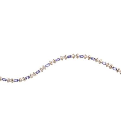 14ct White Gold Tanzanite and Diamond Bracelet