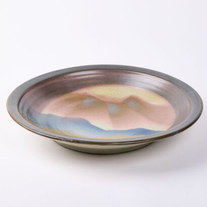 A Jane Gregory Large Pottery Platter C1970s