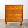 A Mottled Kauri Scotch Chest On Turned Feet With Wheels