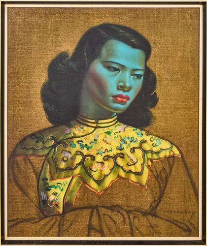 Vintage Tretchikoff Chinese Girl Print In Original Frame
