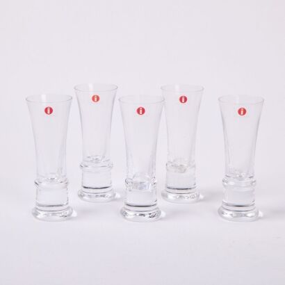 A Set of Five Tapio Wirkkala Kaleva Shot Glasses for Iittala