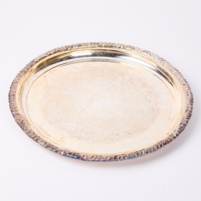 A Large Hecworth Silver Plate Reproduction Sheffield Tray