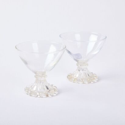 A Pair of Baubelled Base Cocktail Glasses