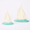 A Pair Of Poole Pottery Racing Yachts Designed By John Adams And Modelled By Harry Brown