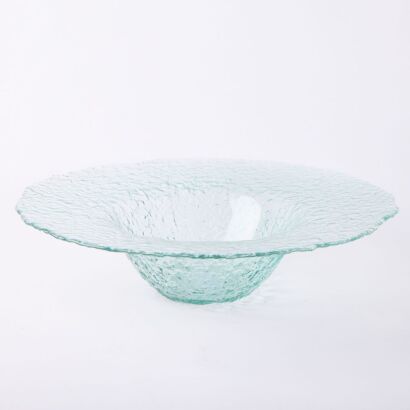 An Organic Large Clear Glass Bowl