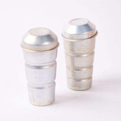 A Pair of Vintage Aluminum Cocktail Shakers