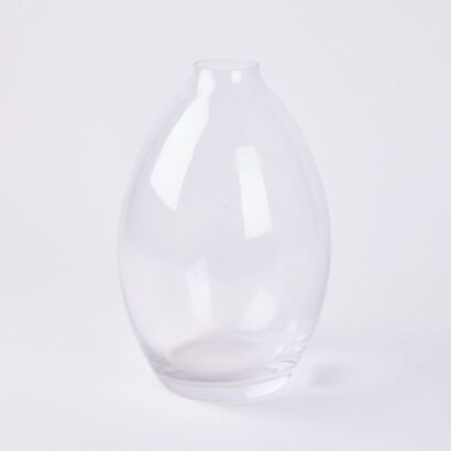 An Ovoid Clear Glass Vase
