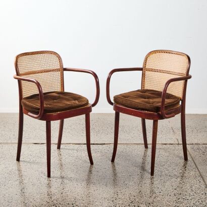 A Pair Of Prague No.811 Thonet Chairs By Josef Hoffmann