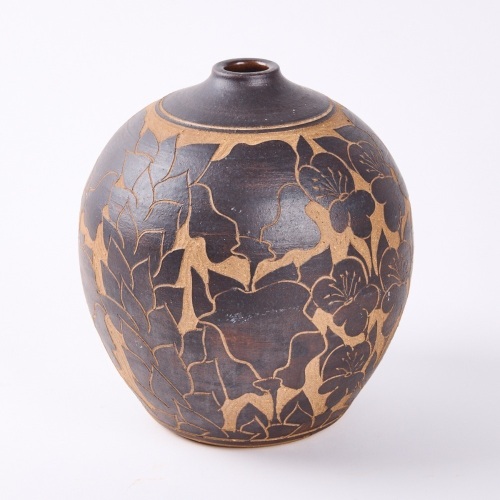 A Graeme Storm Beige Ground Vase