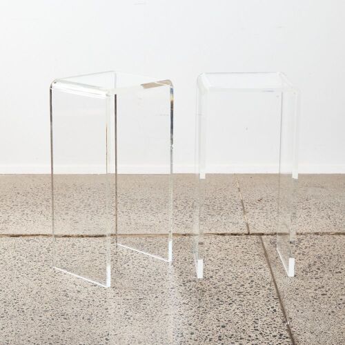 A Pair Lucite Sidetables