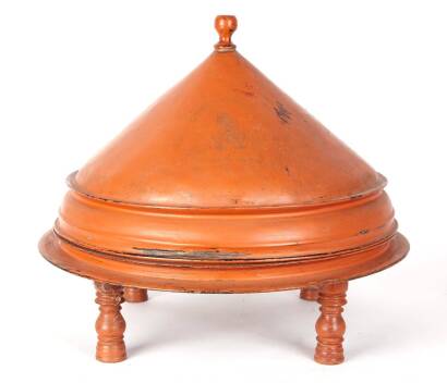 A 19th Century Burmese Orange Lacquer Food Serving Dish