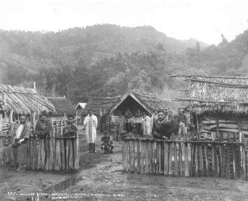 Burton Bros - Village Scene, Koroniti, Wanganui River