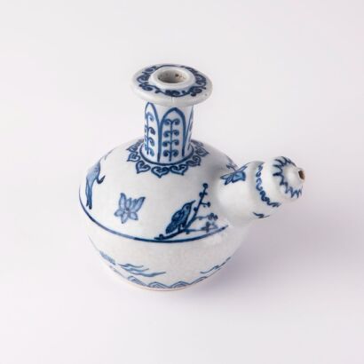 A Chinese Yuan or early Ming dynasty blue and white jun ware fluted kendi