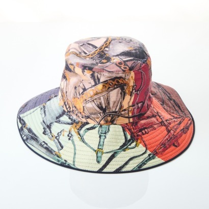 Herm&egrave;s, Multicolour Printed Silk Bucket Hat