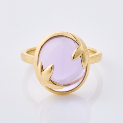 Tiffany & Co, 18ct Yellow Gold, Paloma Picasso Amethyst Olive Ring, with Box