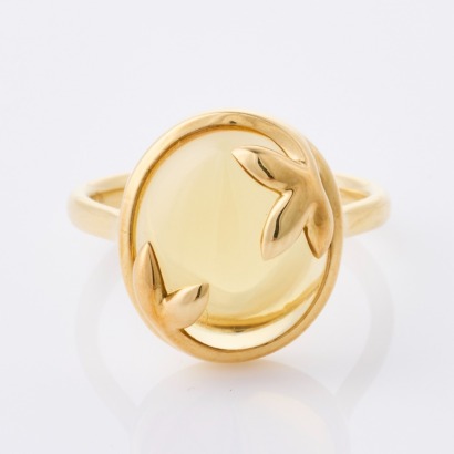 Tiffany & Co, 18ct Yellow Gold, Paloma Picasso Citrine Olive Ring