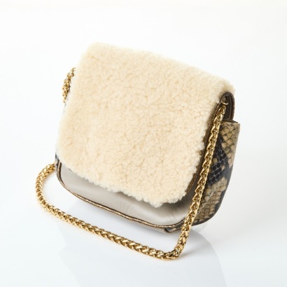 Sam Alderman Shearling and Leather Crossbody Bag