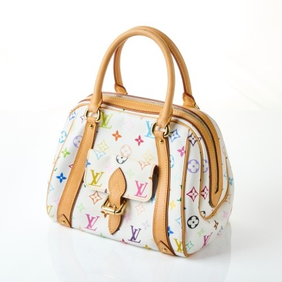 Louis Vuitton White Monogram Multicolore Priscilla Satchel Bag