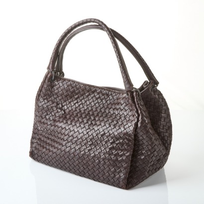 Bottega Veneta Brown Intrecciato Parachute Bag