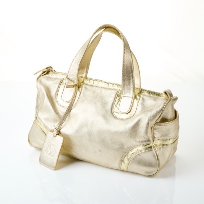 Loewe Metallic Gold Boston Bag