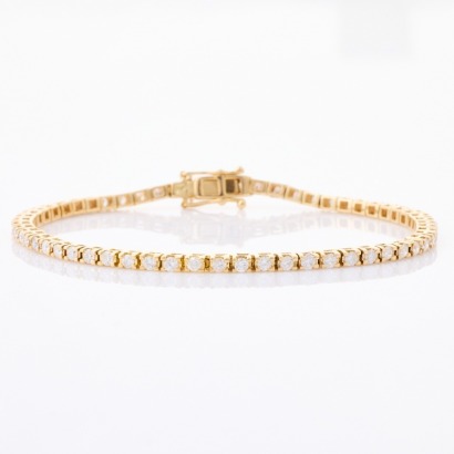 18ct Yellow Gold, 2.00ct Diamond Tennis Bracelet