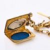 18ct - 20ct Yellow Gold, 36cm Fancy Link Fob Chain with Diamond Set Locket and T bar - 2