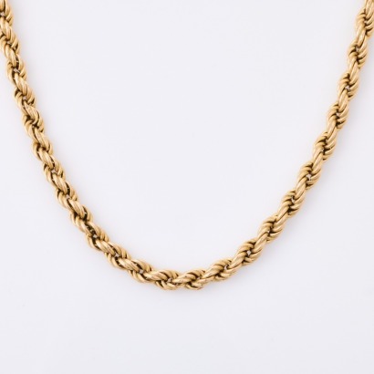 9ct Yellow Gold, 51cm Hollow Link Rope Necklace