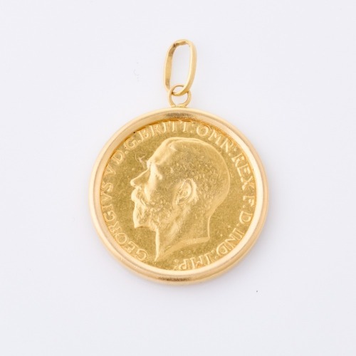 18ct Yellow Gold, Antique 1911 Sovereign Coin Pendant