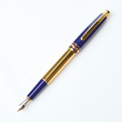 Montblanc, Solitaire Ramses II Goldline Lapis Lazuli / Vermeil Fountain Pen with Box