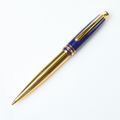 Montblanc, Solitaire Ramses II Lapis Lazuli and 22ct Gold Vermeil Ballpoint Pen with Box