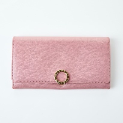 Bvlgari Pink Leather Long Ladies Wallet