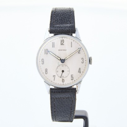 Stainless Steel, Hermès Vintage Military Wristwatch, circa 1940/50's