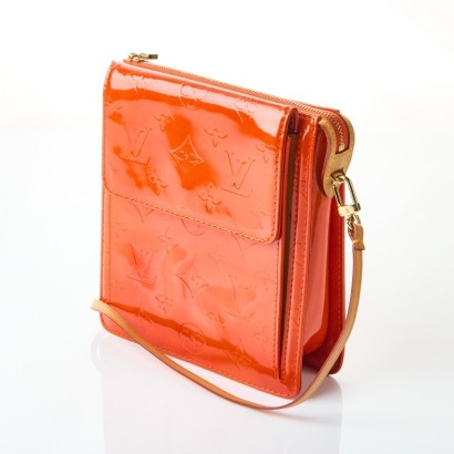 Louis Vuitton Orange Monogram Vernis Pochette Mott Bag