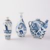 A group of three Chinese blue and white 'dragon, figural' vase and jug