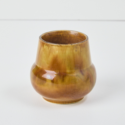 An Ambrico Trickle Glaze Vase with Frog Inside
