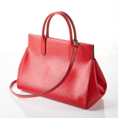 Louis Vuitton Red Epi Leather MM Marly Bag with Box