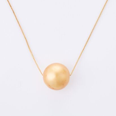 18ct Yellow Gold, Modern, 44cm Gold Colour Pearl Necklace