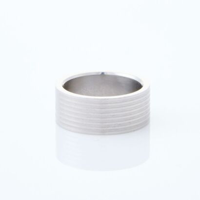 Gucci Steel Logo Ring, Size L