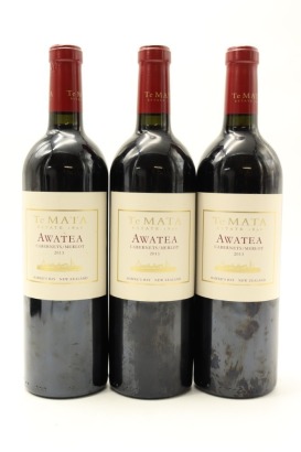 (3) 2013 Te Mata Awatea Cabernets Merlot, Hawke's Bay