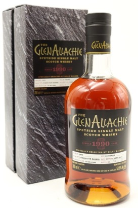 (1) The GlenAllachie 1990 Single Cask Virgin Oak Barrel 28 Year Old Single Malt Scotch Whisky, 53.5% ABV (GB)