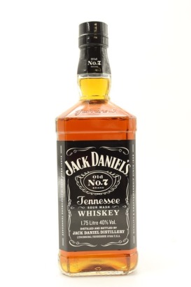 (1) Jack Daniel's Black Label Old No.7 Brand Sour Mash Whiskey, 40% ABV, 1750ml
