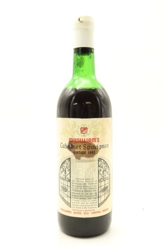 (1) 1969 McWilliam's Cabernet Sauvignon, Hawkes Bay (MS)