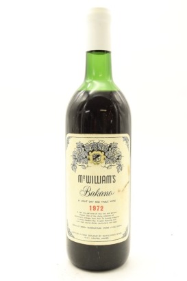 (1) 1972 McWilliam's 'Bakano' Dry Red Table Wine, Hawke's Bay (TS)