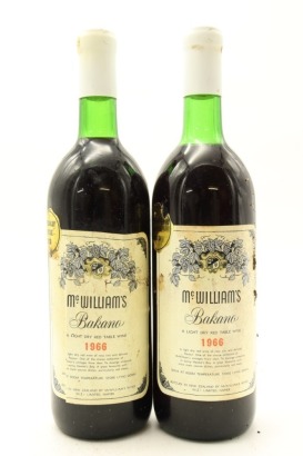 (2) 1966 McWilliam's 'Bakano' Dry Red Table Wine, Hawke's Bay (TS)