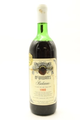 (1) 1966 McWilliam's 'Bakano' Dry Red Table Wine, Hawke's Bay (MS)