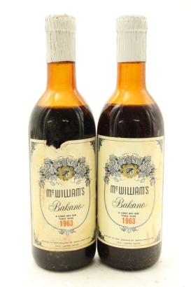 (2) 1963 McWilliam's 'Bakano' Dry Red Table Wine, Hawke's Bay, 375ml (UMS)