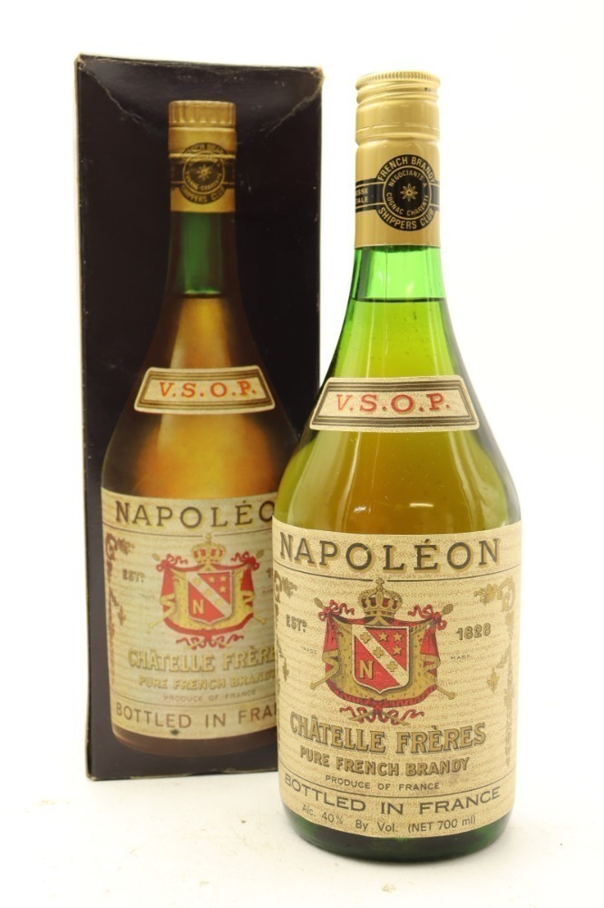 1) Chatelle Freres Napoleon VSOP Brandy circa. 1980s, France