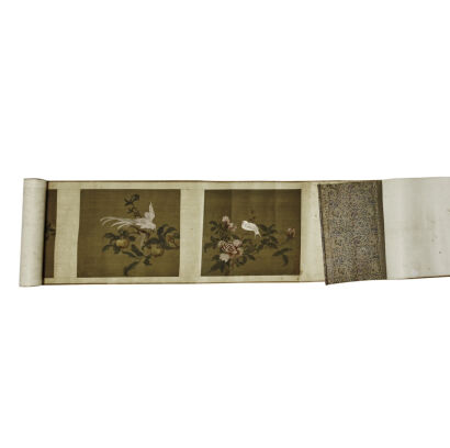 A Chinese Southern Song Dynasty Scroll of Flowers and Birds (Lin Chun Mark)