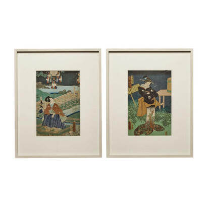 Japanese Ukiyo-E Paintings-Set of 2