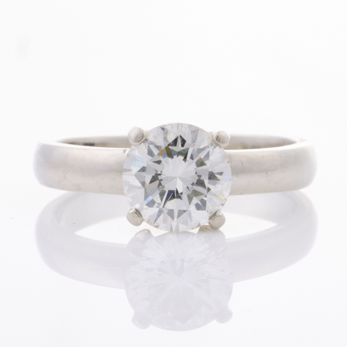 A Classic, Platinum, 1.37ct Diamond Solitaire Ring